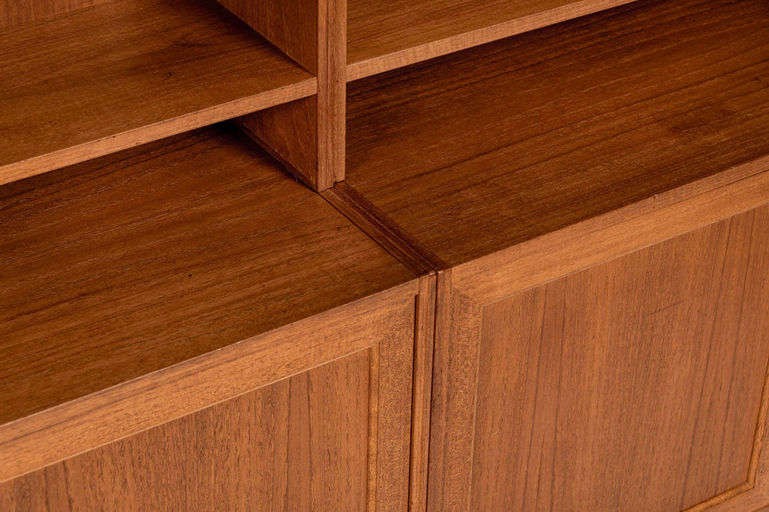Pair Mid-Century Swedish Modern Teak Bookcase Cabinets, 1960s