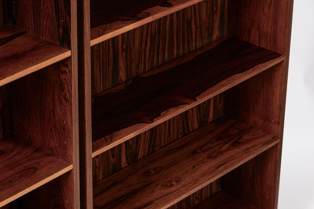 Pair of Mid Century Scandinavian Modern Tall Rosewood Bookcases