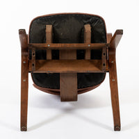 Mid Century Brown Plywood Arm Chairs by Joe Atkinson for Thonet