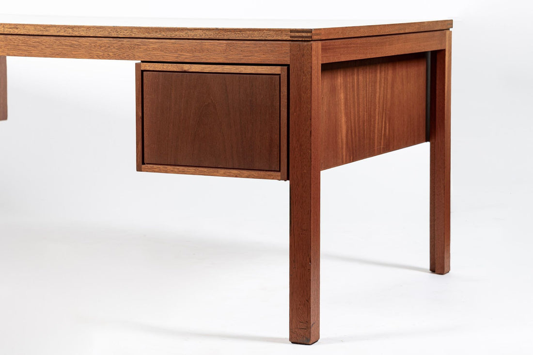 Danish Mahogany Executive Desk by Søborg Møbler, Mid Century Modern Desk, 2 Matching Avail