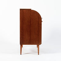 Scandinavian Teak Wood Rolltop Secretary Desk by Egon Ostergaard, Made in Sweden