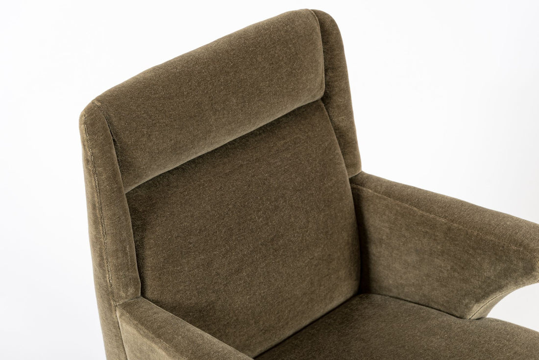 Restored 1940s Art Deco Lounge Chair Mink Mohair, Matching Sofa Available