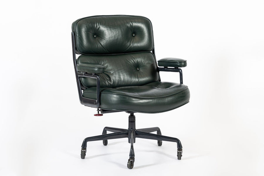 Time Life Green Leather Office Chairs by Eames for Herman Miller, 1996 Set of 4