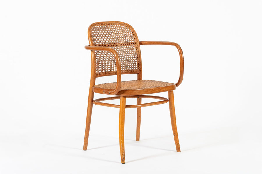 Vintage Bent Wood & Wicker Cafe Chairs by Josef Hoffman for Ligna