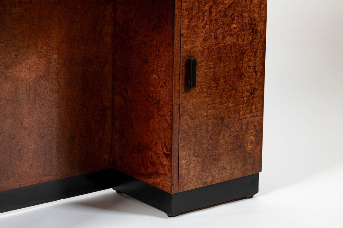 American Art Deco Birdseye Maple Vanity Cabinet or Dressing Table, Circa 1930