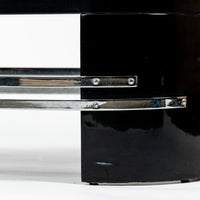 Art Deco Coffee Table in Black Lacquer and Metal Leaf, circa 1935