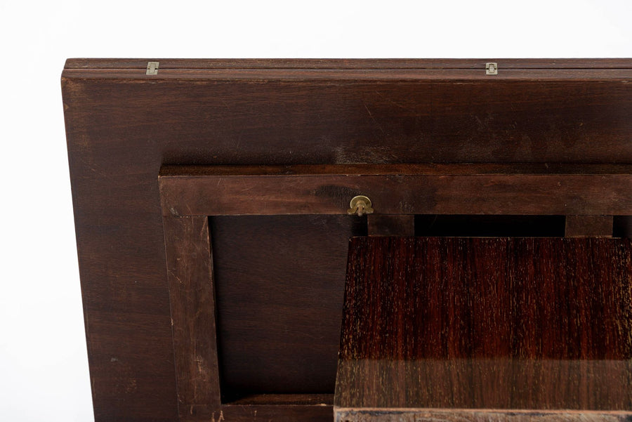 Antique French Art Deco Folding Wood Coffee Table by Francisque Chaleyssin (Attr) 1930s