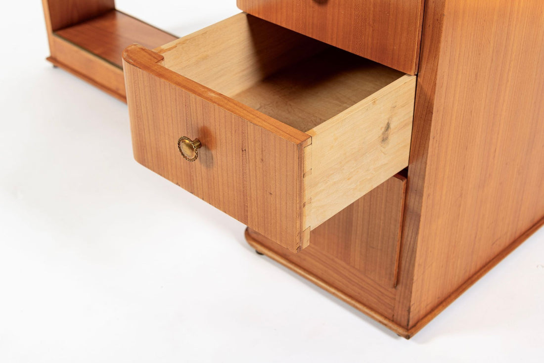 Antique French Art Deco Dominique Lemonwood Desk 1930s