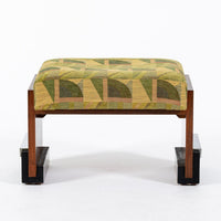 Antique Art Deco Wood Vanity Mirror & Stool by Donald Deskey for Widdicomb 1930s