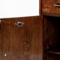 Antique French Art Deco Elm Wood Bar Cabinet 1930s