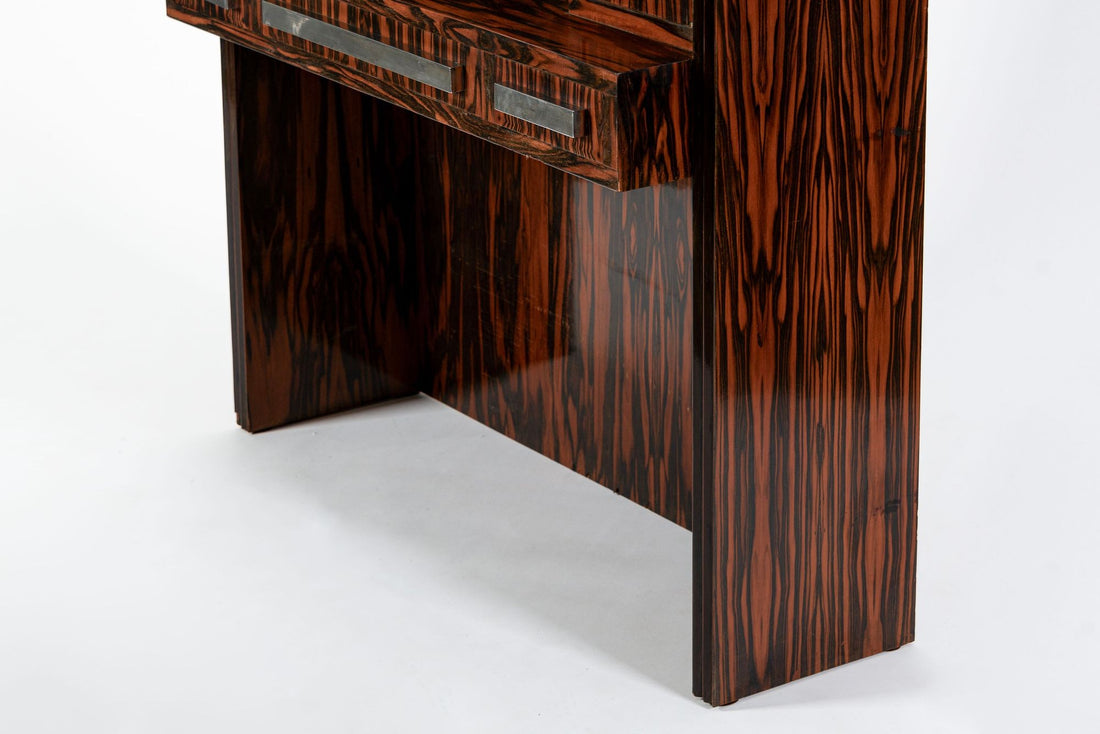 Antique French Art Deco Macassar Ebony Vanity Cabinet by Georges Champion (attr)