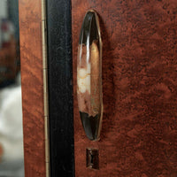 Antique Art Deco Maple Wood Mirrored Armoire Cabinet 1930s