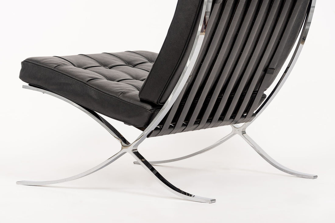 Mid Century Black Barcelona Chair by Mies van der Rohe for Knoll