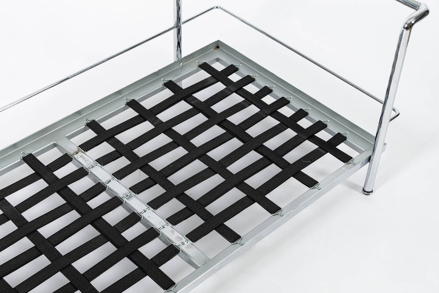 Authentic Cassina LC2 Black Leather Two-Seat Sofa by Le Corbusier 1994