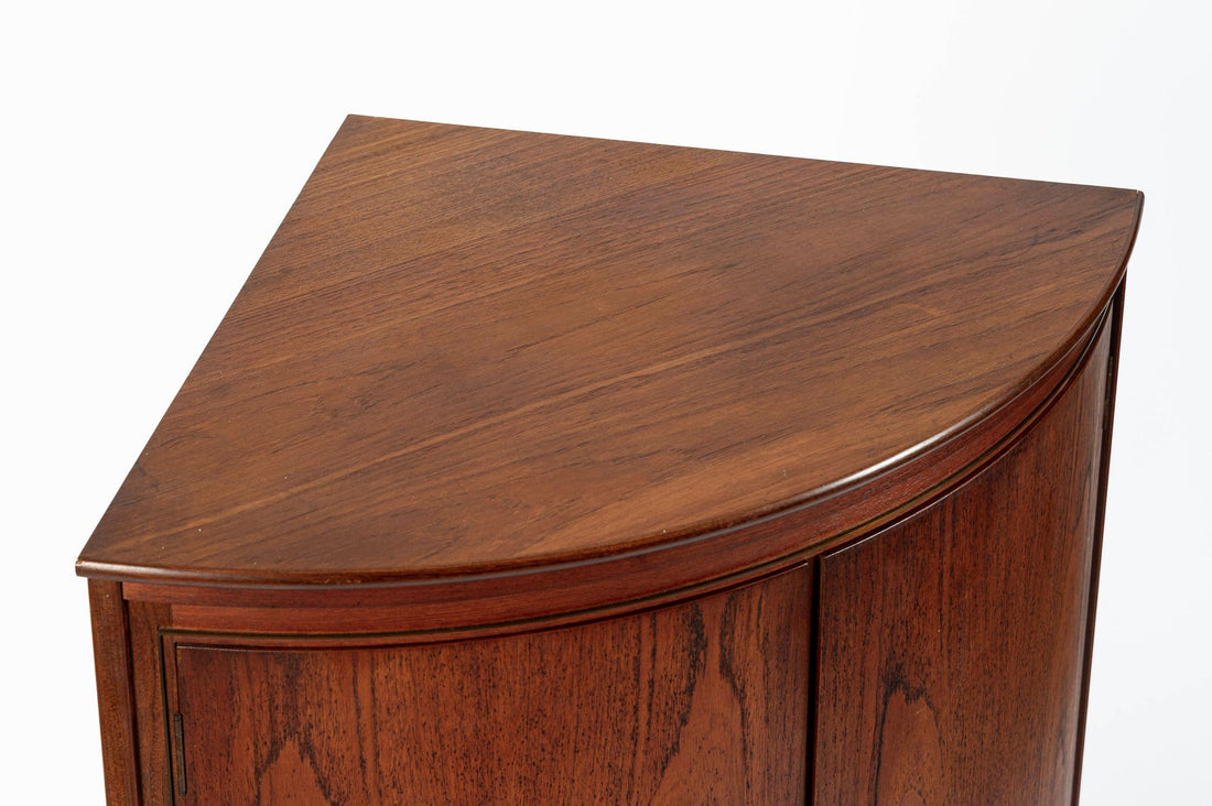 Mid-Century Danish Modern Teak Corner Bar or Storage Cabinet 1960s Selling AS-IS