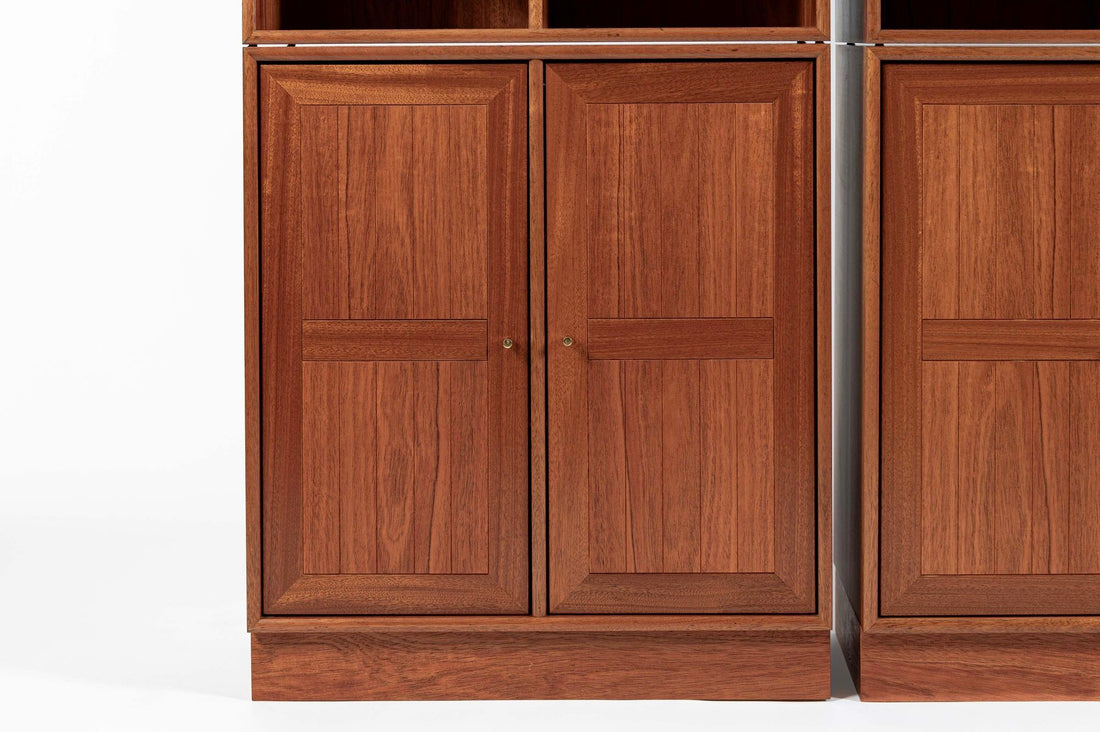 Danish Modern Modular Bookshelf Cabinet System in Teak Wood