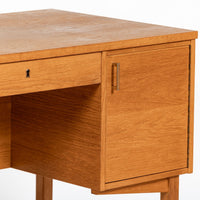 Mid Century Danish Modern Oak Wood Writing Desk 1960s