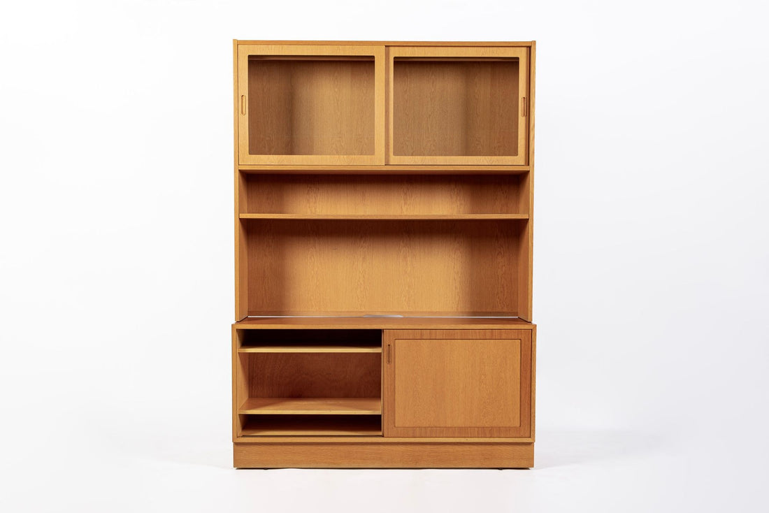 Mid Century Danish Oak Wood Shelving & Display Cabinets by Poul Hundevad