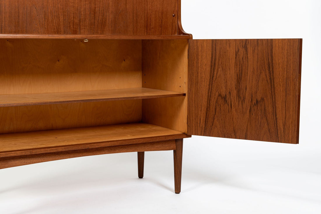 Mid-Century Danish Modern Teak Secretary Desk Cabinet 1960s