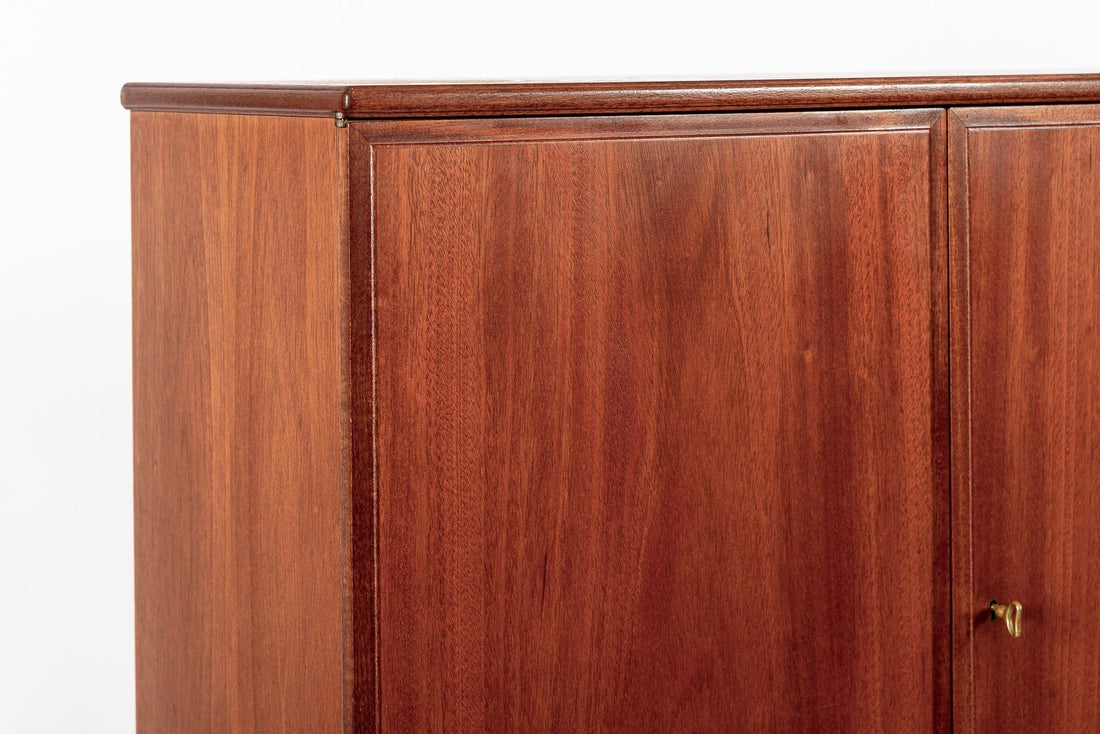 Mid Century Danish Modern Tall Two-Piece Teak Cabinet Hutch