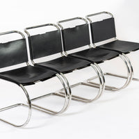 Mid Century Bauhaus MR 10 Black Side Chairs by Mies van der Rohe for Knoll