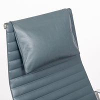 Eames Herman Miller Blue Gray Leather Office Lounge Chair - 2 Available