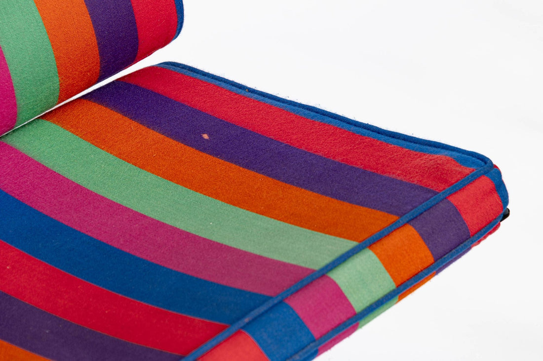 Mid Century Sofa Compact Eames for Herman Miller, Alexander Girard Striped Fabric, 1970s