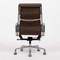 Herman Miller Eames Tall Dark Brown Leather Desk Chair Soft Pad