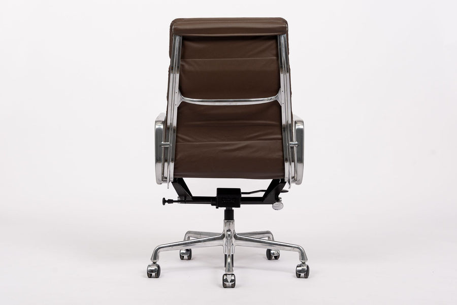 Herman Miller Eames Tall Dark Brown Leather Desk Chair Soft Pad