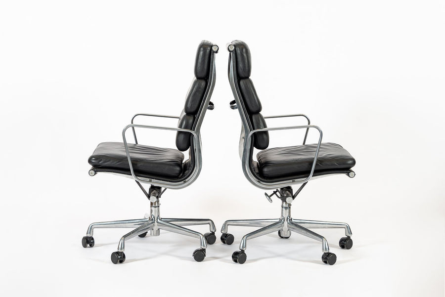 Authentic Eames Herman Miller Tall Black Leather Office Chairs 2001