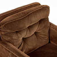 Pair of Mid-Century Brown Velvet Lounge Chairs Attributed to Edward Wormley, 1960s