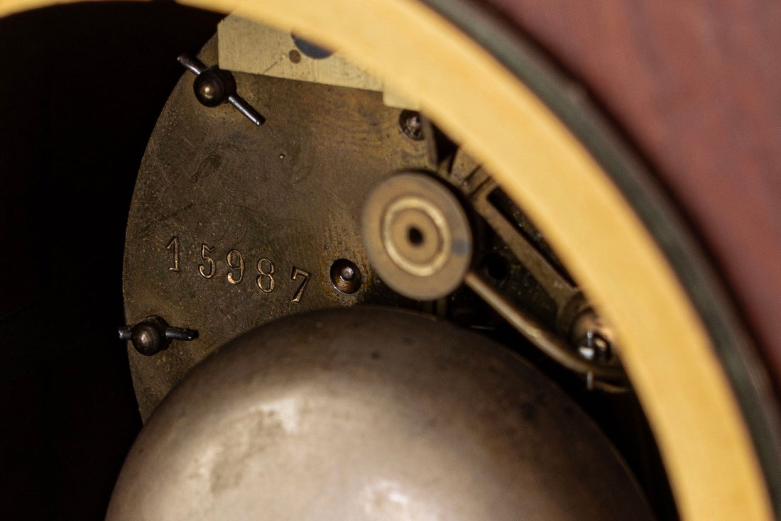 Antique French Wooden Chiming Mantel Clock, circa 1900