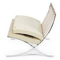 Mid Century Cream Barcelona Chairs by Mies van der Rohe for Knoll, 1980s