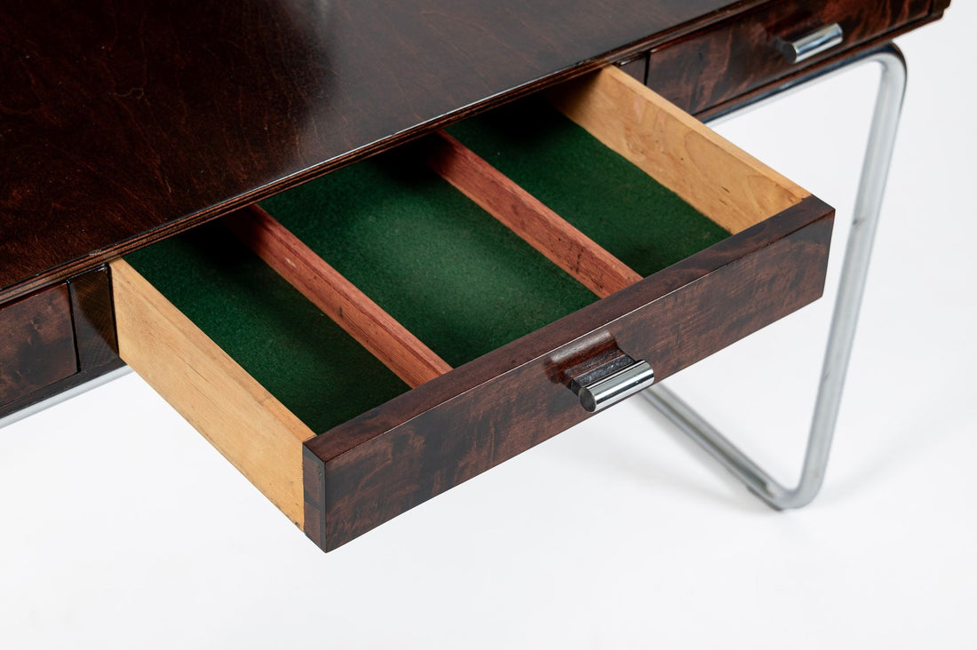 Rare Fritz Hansen Model S214 Tubular Steel Dressing Table Attributed to Mart Stam Denmark 1930s