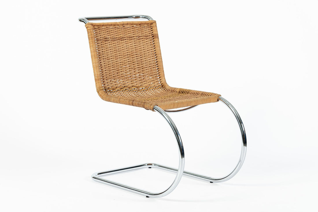 Mies van der Rohe MR10 Cane and Chrome Cantilever Dining Chairs for Stendig, Bauhaus Pair