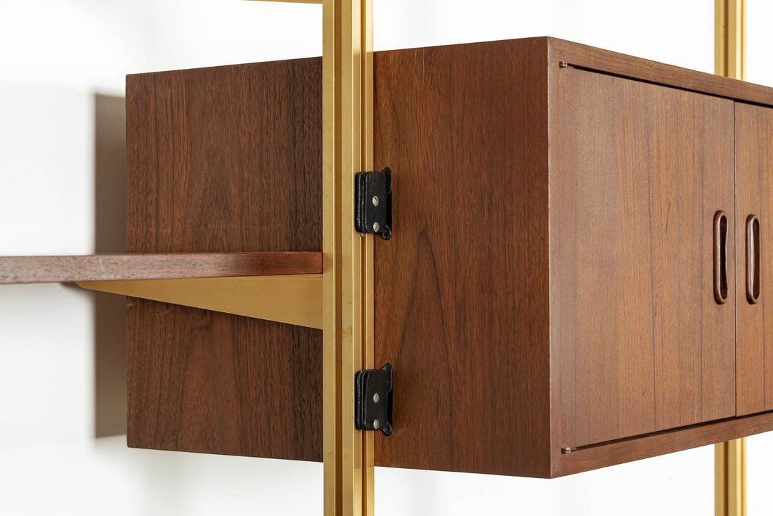 Mid Century Omni Wood Modular Wall Unit Shelving & Bookcase by George Nelson