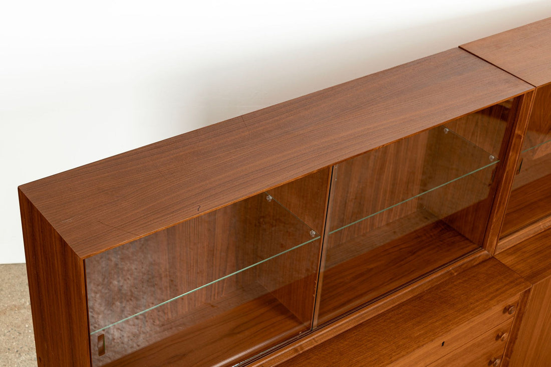 Pair of Swedish Mid-Century Modern Teak Bookcase Display Cabinets, 1960s