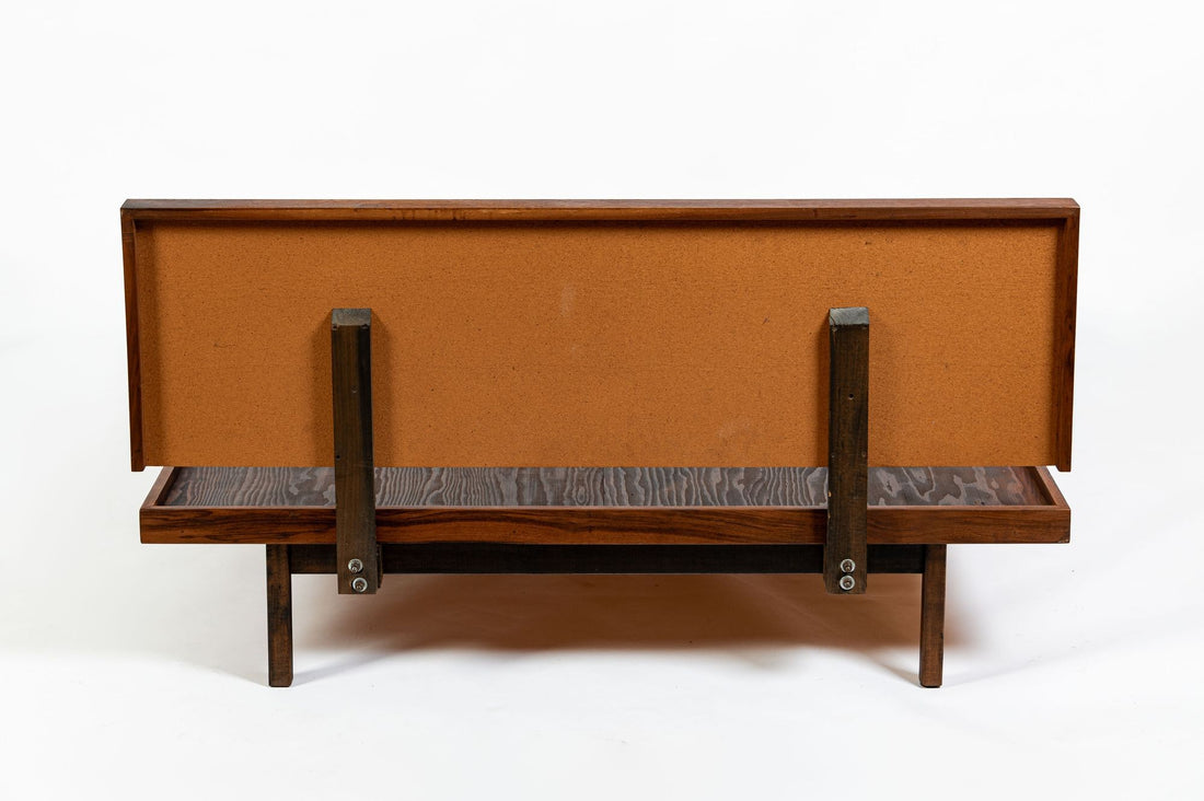 Vintage Mid-Century Walnut Wood Platform Bed by Richard Artschwager (attr.) 1950s