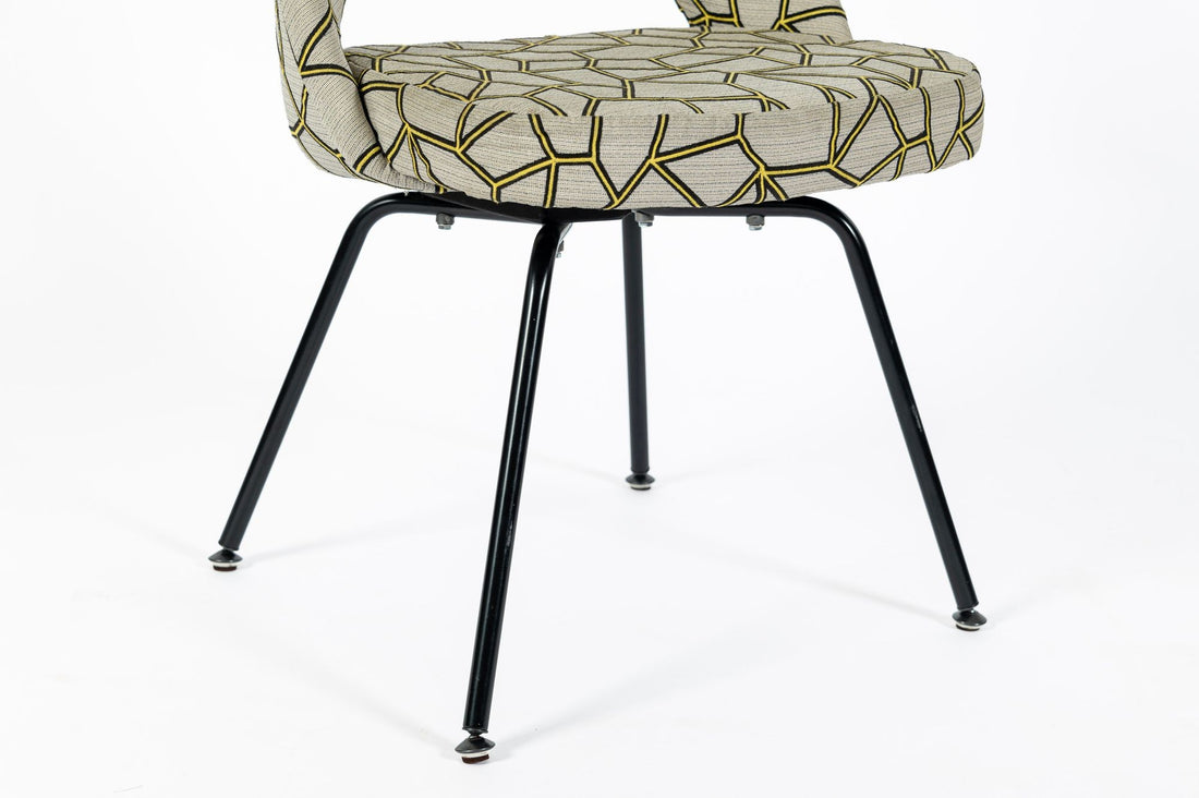 Eero Saarinen Executive Side Chair for Knoll Mid Century Modern Black Metal