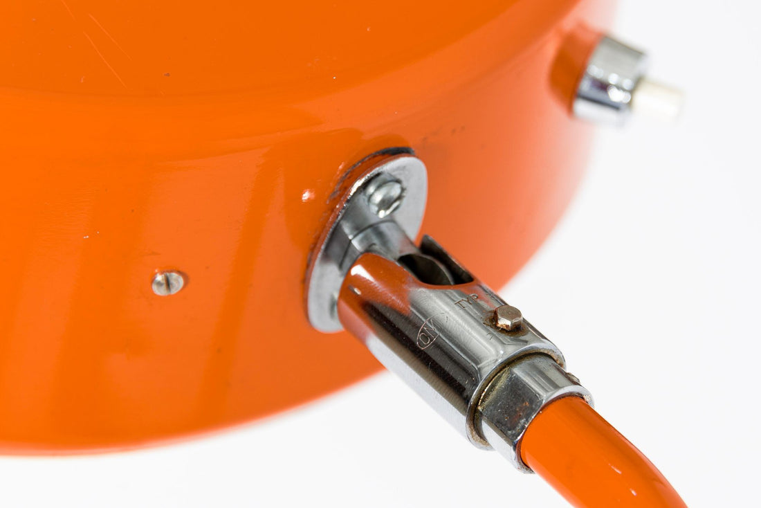 Vintage Mid-Century Modern Orange Floor Lamp by Ateljé Lyktan, Sweden, 1970s