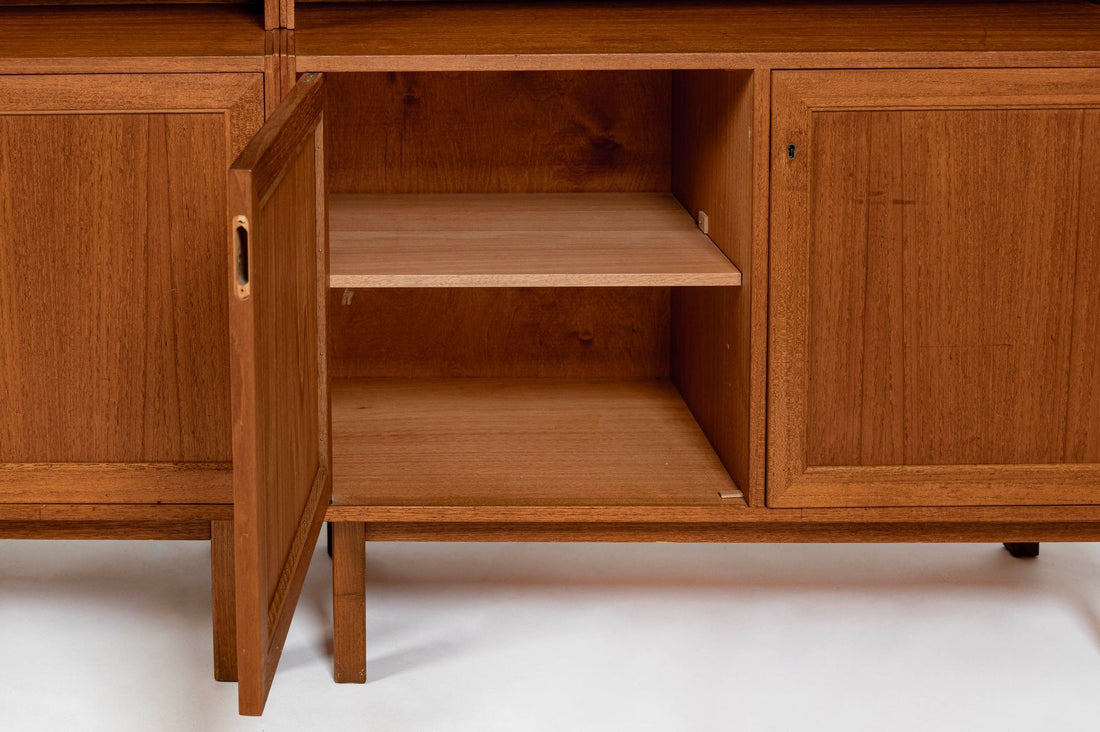 Pair Mid-Century Swedish Modern Teak Bookcase Cabinets, 1960s