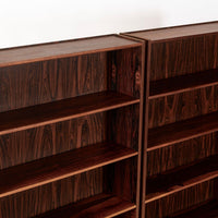 Pair of Mid Century Scandinavian Modern Tall Rosewood Bookcases