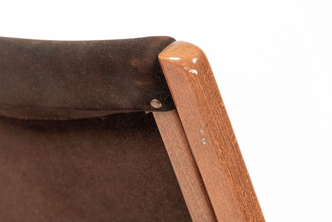 Pair Mid-Century Swedish Brown Lamino Lounge Chairs by Yngve Ekström for Swedese