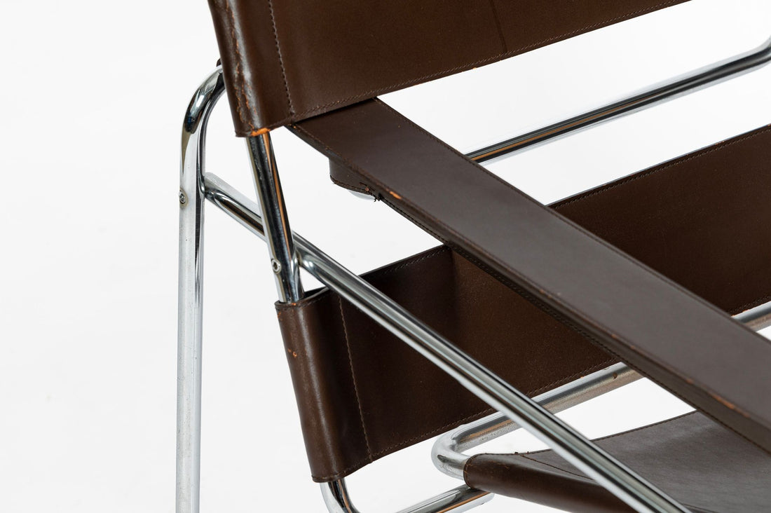 Mid Century Brown Wassily Chair by Marcel Breuer for Stendig 1960s, 2 Available