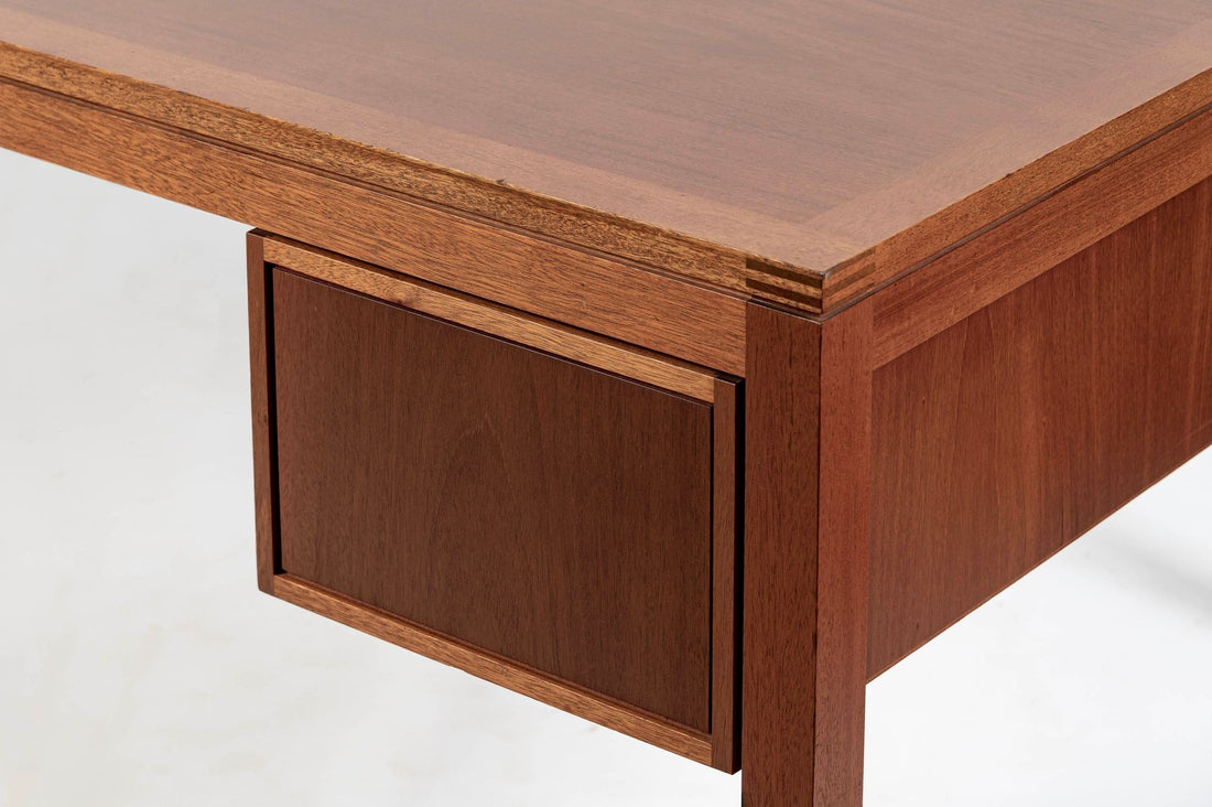 Danish Mahogany Executive Desk by Søborg Møbler, Mid Century Modern Desk, 2 Matching Avail