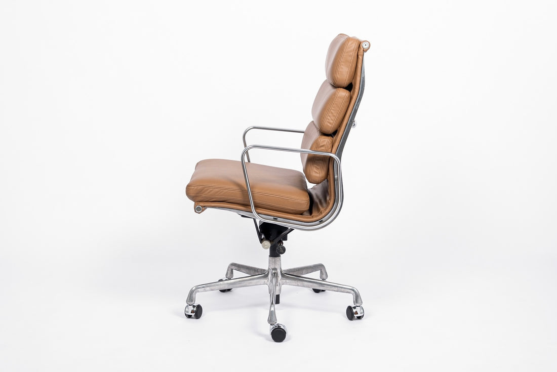 Eames for Herman Miller Aluminum Group Soft Pad Brown Office Chair