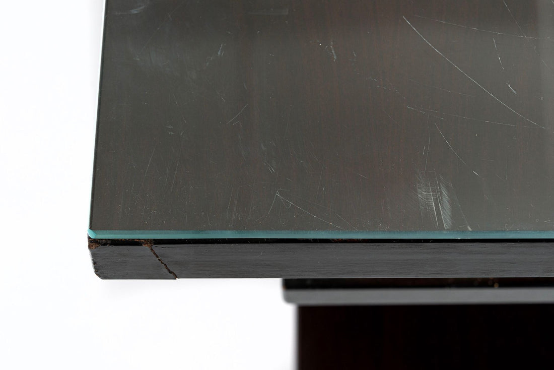 Postmodern Italian Rosewood and Metal Writing Desk by Abbondinterni, 1970s