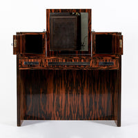 Antique French Art Deco Macassar Ebony Vanity Cabinet by Georges Champion (attr)