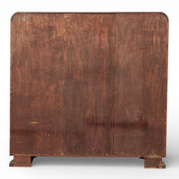 Antique Art Deco Maple Wood Mirrored Armoire Cabinet 1930s