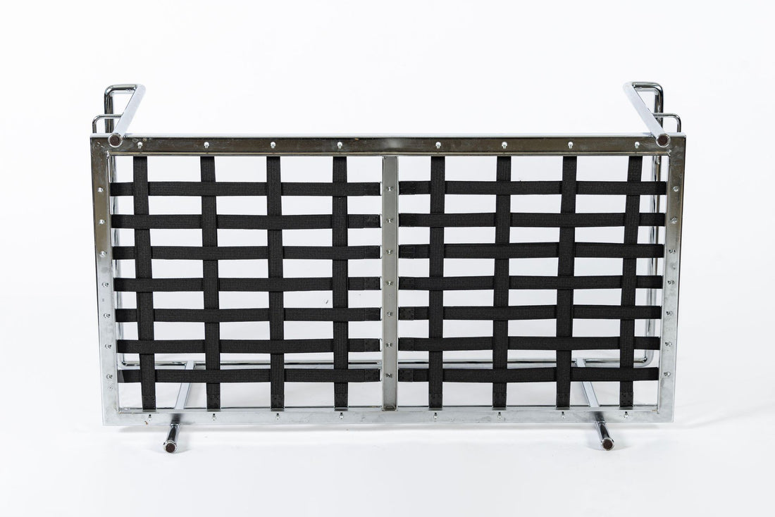 Authentic Cassina LC2 Black Leather Two-Seat Sofa by Le Corbusier 1994